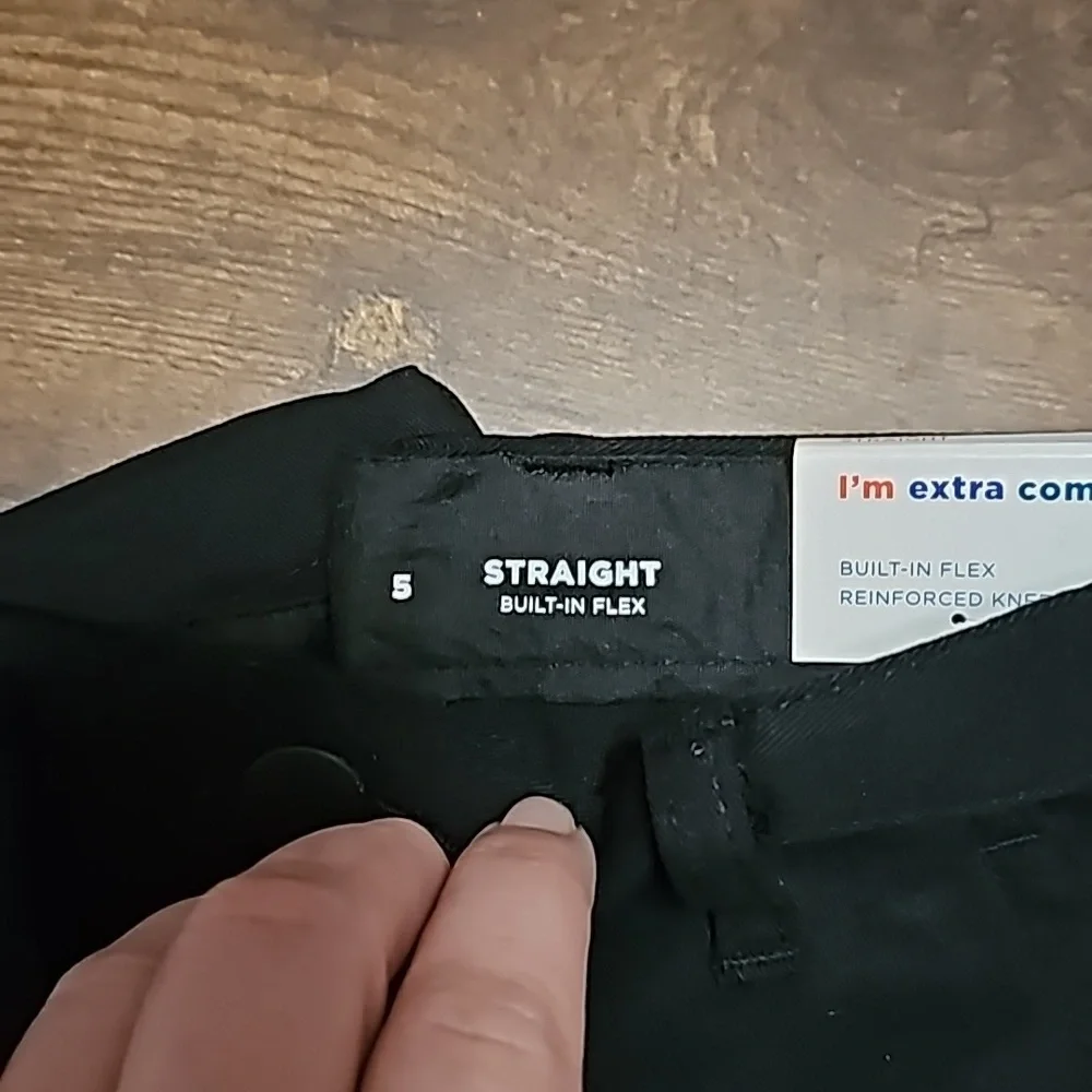 Old Navy 2Pairs Sz 5 Straight Built In Flex Uniform Pants Black & Navy